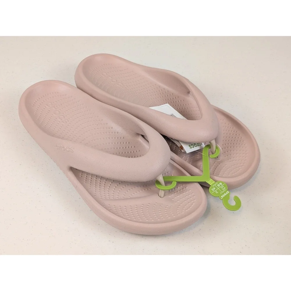 Crocs Mellow Recovery Flip Flops Men's 13 Pink Clay Argyle Rose New Tags